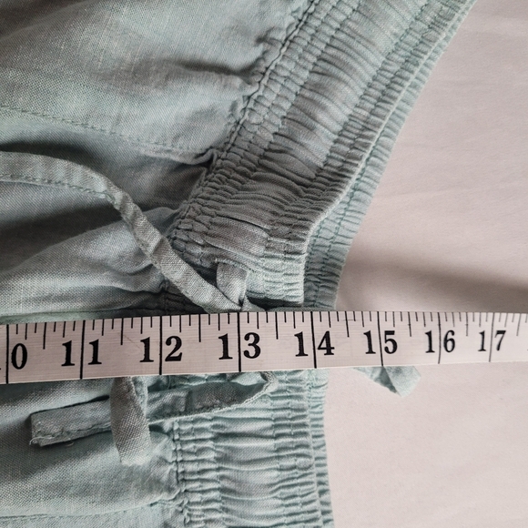 Cynthia Rowley Baby Blue Linen Blend Cropped Pullon Pants Women's Size Large - Picture 10 of 11